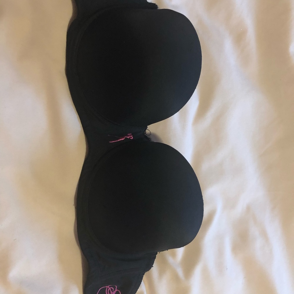Hustler black strapless bra